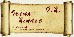 Irina Mindić vizit kartica